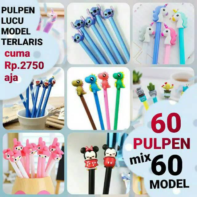 

Pulpen Karakter KHUSUS PAKET 60 PCS CAMPUR TERMURAH