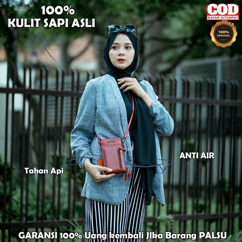 Tas Dompet Panjang Selempang Kulit Kuat Wanita Murah mini bag sling bag Original Alona Siren Leather