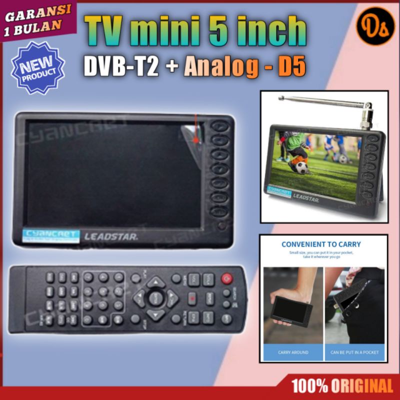 Jual PROMO TV mini Portable HD TV Monitor 5 Inch DVBT2 + Analog