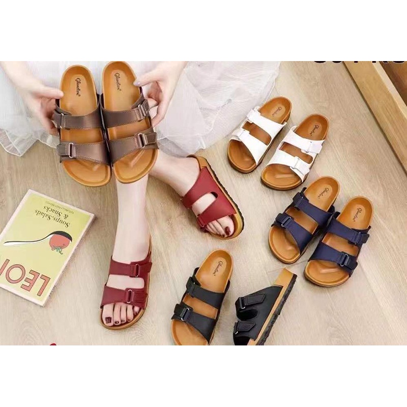 ☀CAMILO☀ SF18 Sandal Gunung Slop Slip On Teplek Wanita Pria Sandal Cewek Sandal Cowok Sandal Unisex Sandal Import Sandal Premium