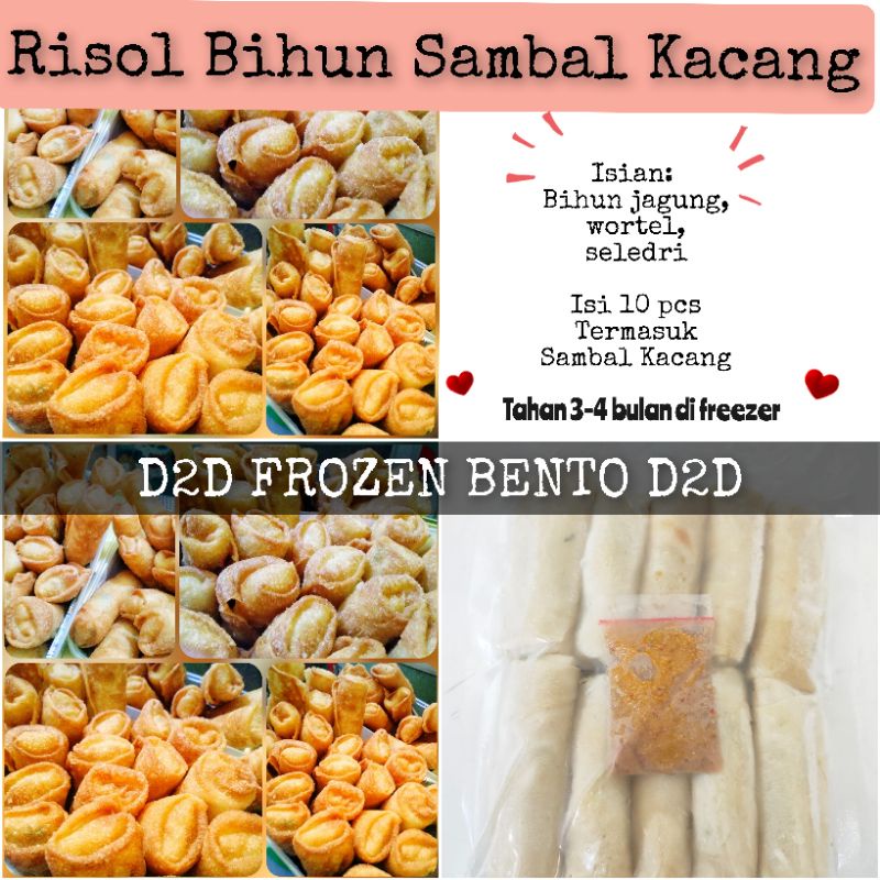 Risol Bihun kemasan polos isi 10 +bumbu kacang