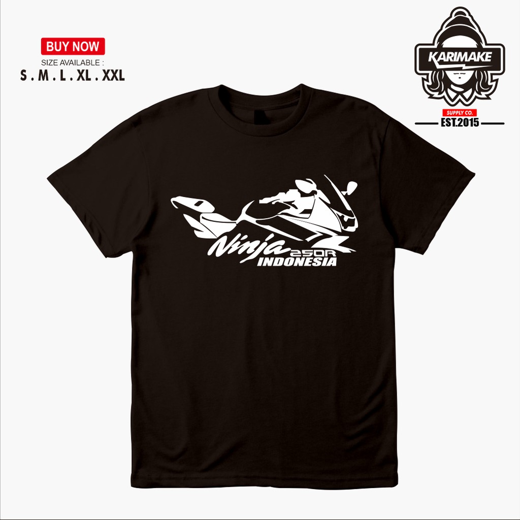 Kaos Baju Motor Kawasaki Ninja 250R Indonesia Kaos Otomotif -