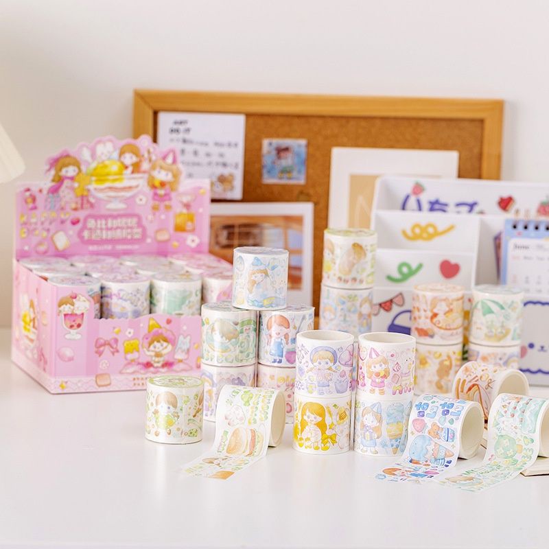 

Stiker Kertas roll / Selotip Washi Motif Kartun Lucu Untuk Dekorasi Buku Catatan / stiker scrapbook gulungan