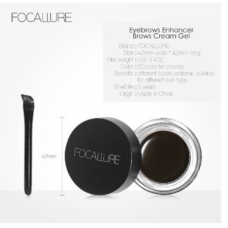 FOCALLURE Eyebrow Cream Gel waterproof Eyebrow Cream Pensil Alis Longlasting