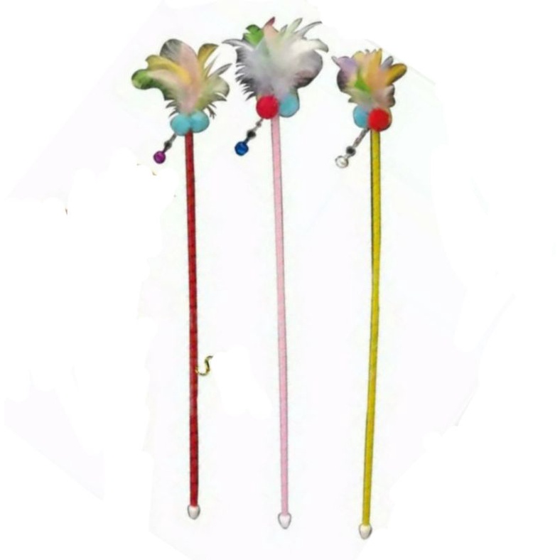 TONGKAT INTERAKTIF BULU AYAM LONCENG BUNYI  TEMAN MAIN KUCING