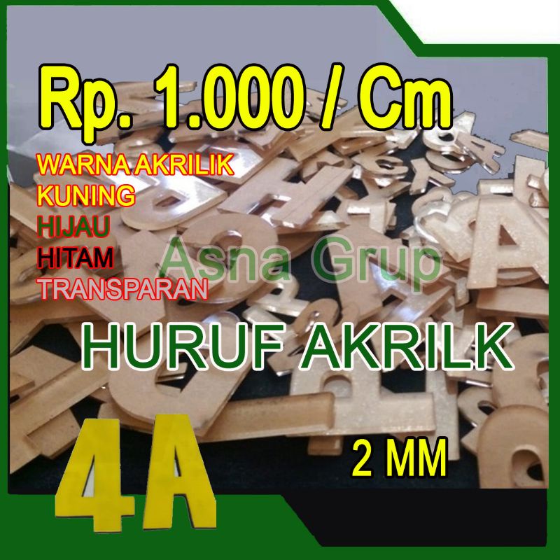 HURUF AKRILIK COSTUM HARGA BER CM TINGGI