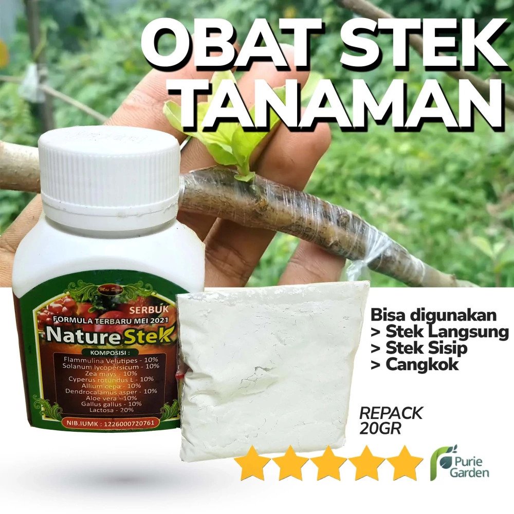 Obat Cangkok Stek Perangsang Akar Nature Stek 20gr PG KDR