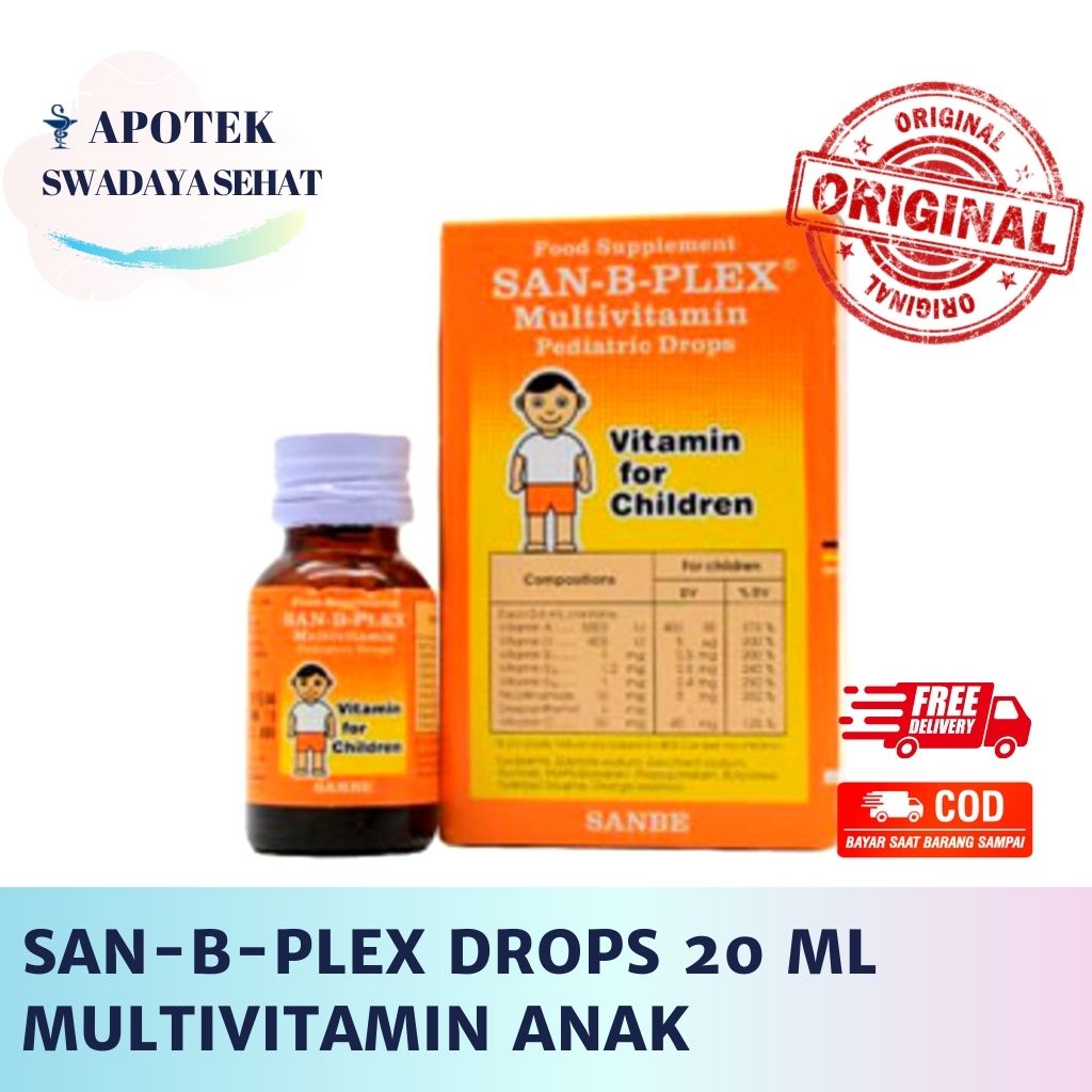 SAN-B-PLEX Drops 15 ML - Suplemen Multivitamin Pediatric Drop Anak Bayi San B Plex Sanbplek