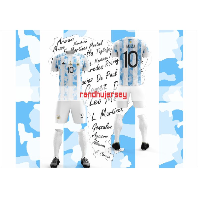 JERSEY ARGENTINA 2021 Setelan Full Printing