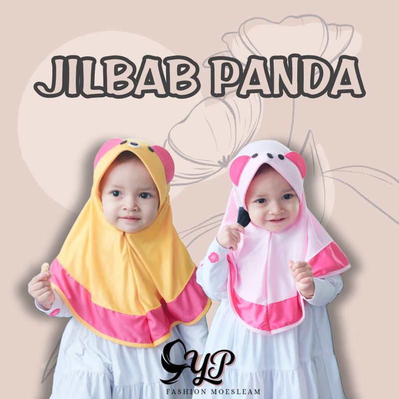 Jilbab Anak Bayi Panda usia 0-3 th / Hijab Baby