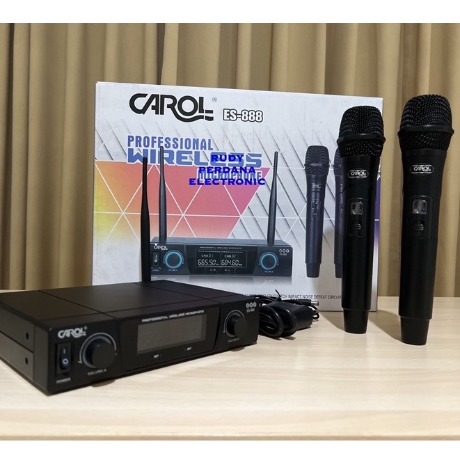 MICROPHONE MIC WIRELESS MIKROPON MIK TANPA KABEL CAROL ES-888 ORIGINAL ORI BAGUS TERLARIS TERBAIK GARANSI