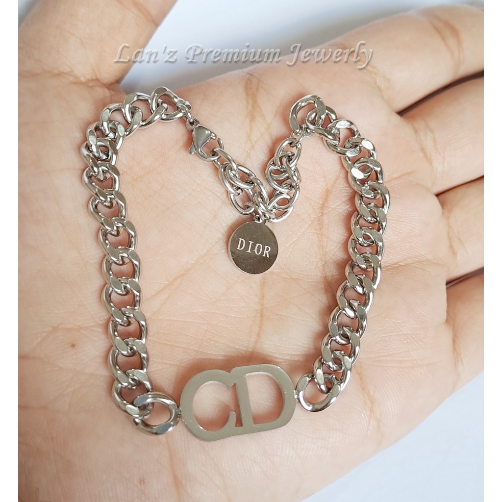Lan'z Gelang Rantai Perak CD Titanium 100% Bergaransi Awet Selamanya