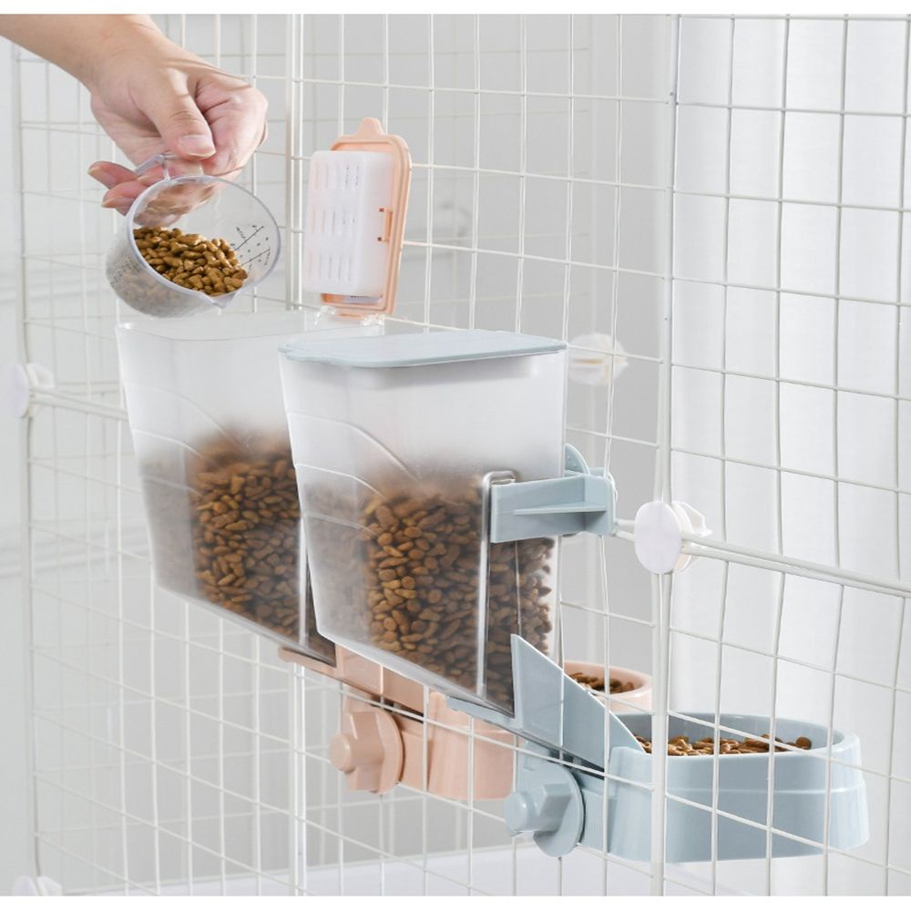 Tempat Makan / Minum Gantung Otomatis Bahan Plastik Untuk Anjing / Kucing / Kelinci