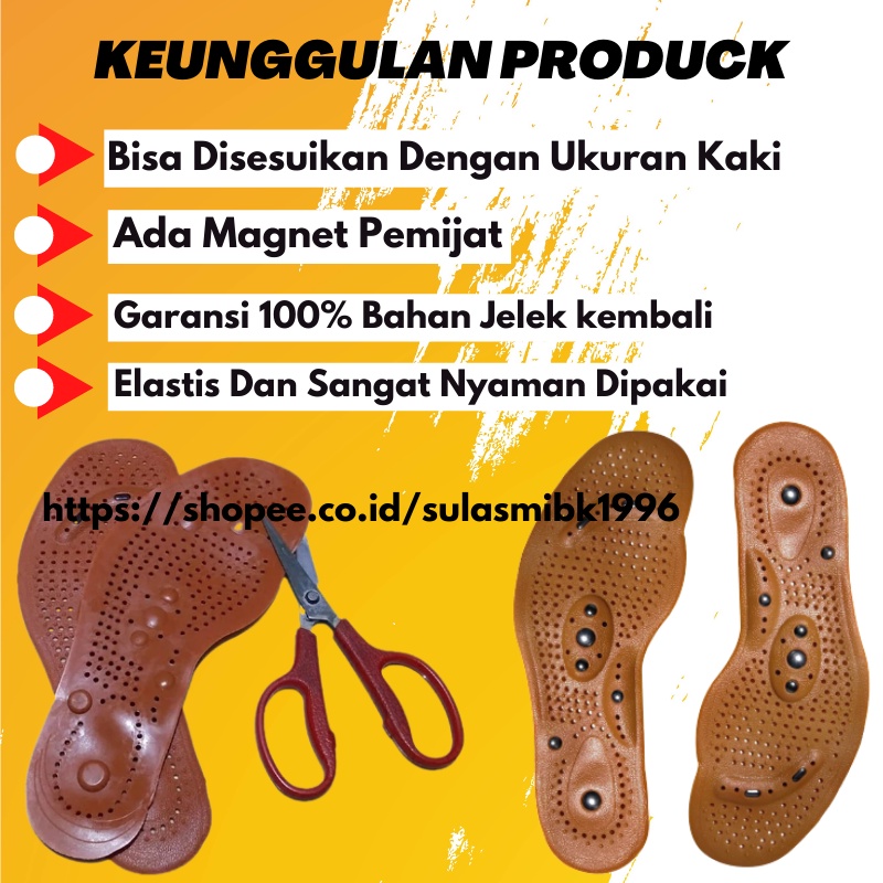 Sol Sepatu Terapi kaki magnetik alas sepatu kesehatan insole alat terapi kesehatan kaki anti nyeri