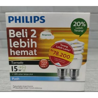 [ISI 2] PHILIPS TORNADO 15W CDL PUTIH LAMPU SPIRAL 15 WATT