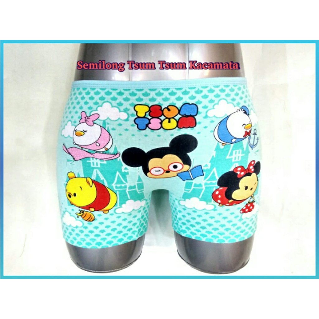 Celana Dalam / Boxer Anak Perempuan Semilong Disney Tsum - Tsum Kacamata