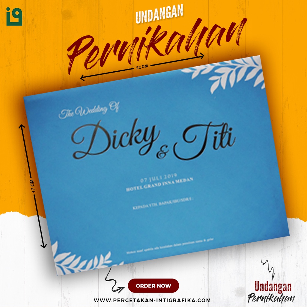 Undangan Pernikahan Amplop Hard Cover Biru | Undangan Hardcover | Undangan Pernikahan Murah | Undang