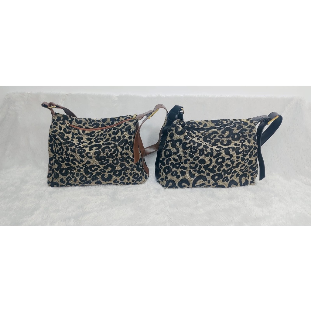 JK 913 1KG MUAT 2PCS TAS SELEMPANG WANITA MOTIF LEOPARD FASHION IMPORT STYLE VINTAGE BAG E6543 T3013 U4429