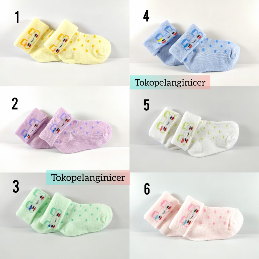 KAOS KAKI BAYI MOTIF Polkadot MURAH UNIK  TOKOPELANGINICER