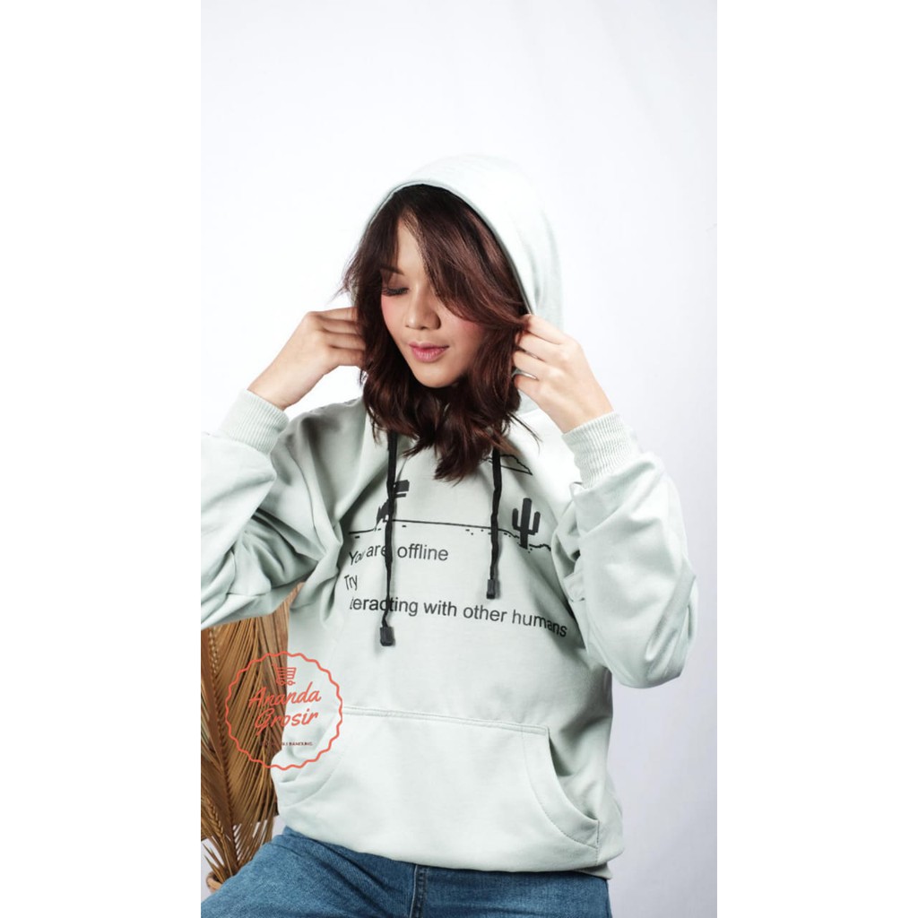 SWEATER OFFLINE NOTICE ERROR HOODIE FLEECE ASLI