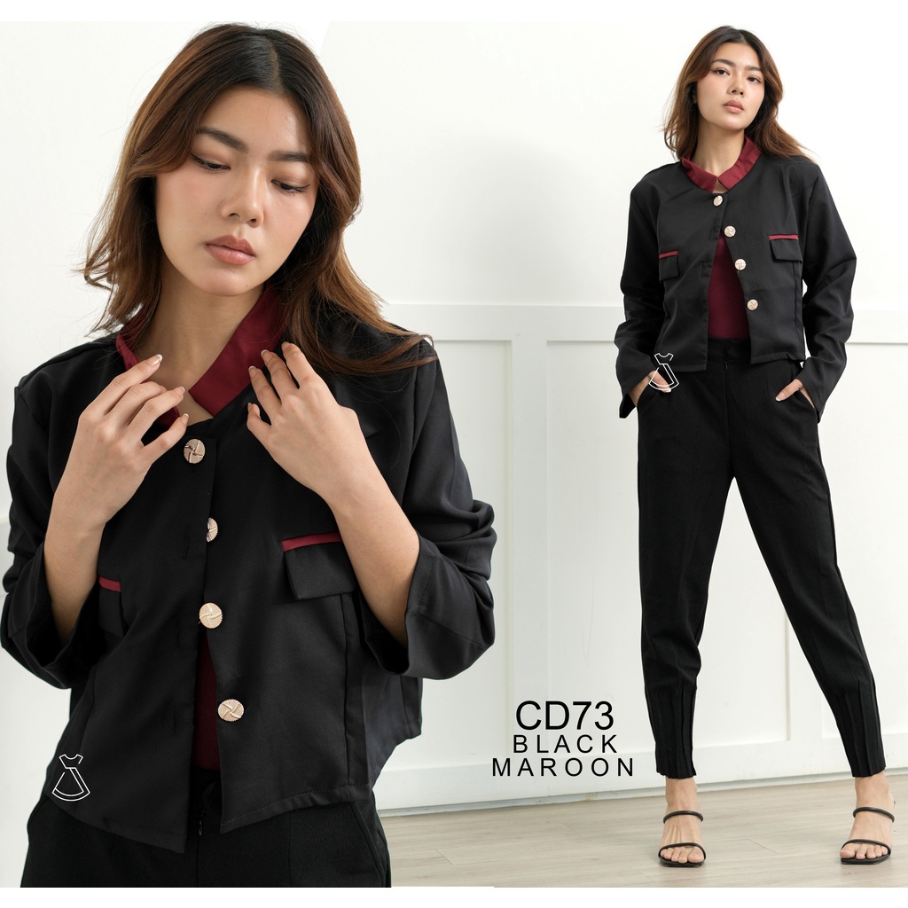 SEOLA - CD73 - Blazer Cropped Woven Casual