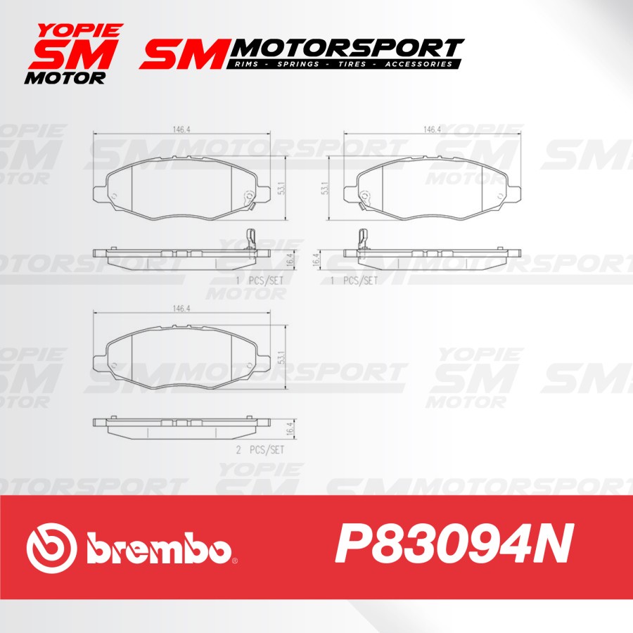 BREMBO Brake Pad Kampas Rem Toyota Innova OLD 2004 - 2015 P83094N