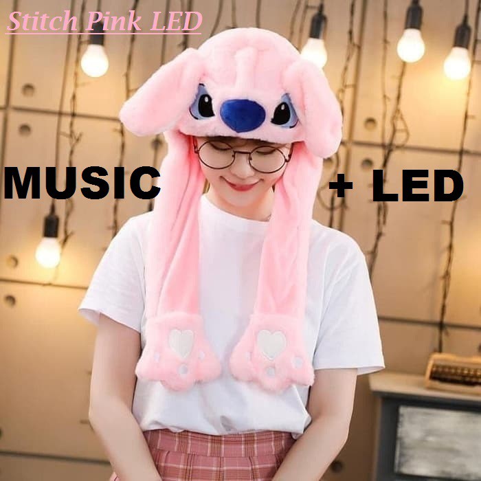 [ADA MUSI   C] TOPI TIK TOK UNICORN BUNNY HAT STITCH LED