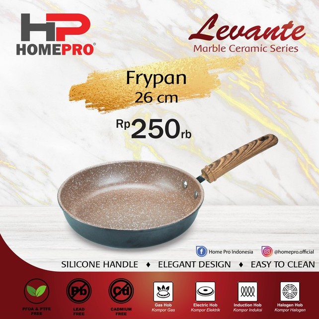 HOME PRO Levante Ceramic Fry Pan Wajan Anti Lengket Keramik 26 cm Frypan