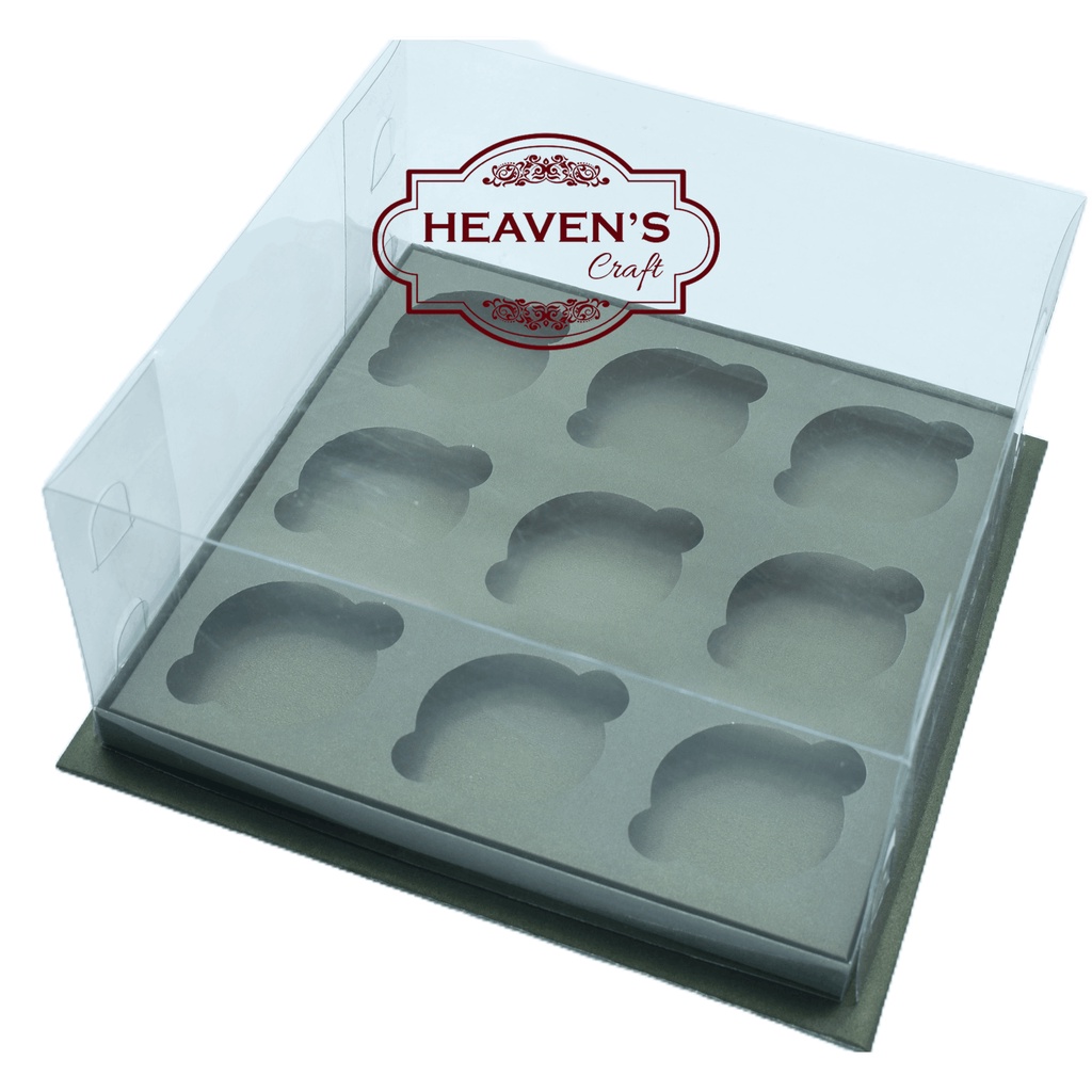 Box cupcake isi 9 hijau gelap