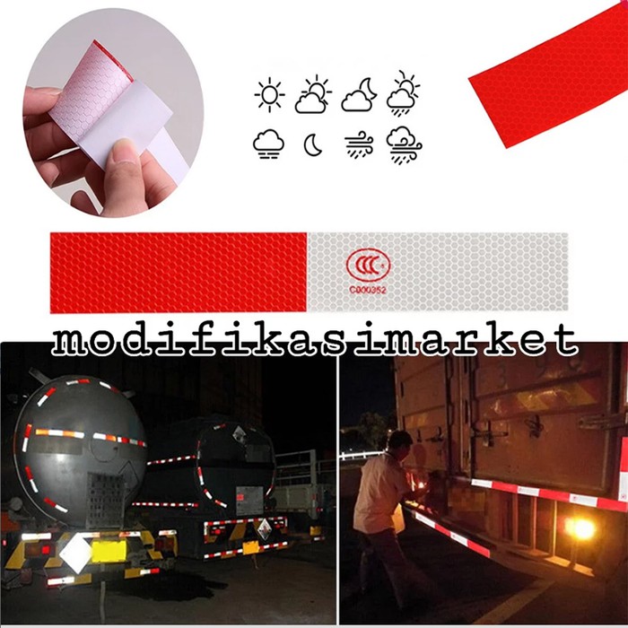 

STICKER REFLECTOR PEMANTUL CAHAYA STICKER REFLECTIVE WARNING SIGN RED
