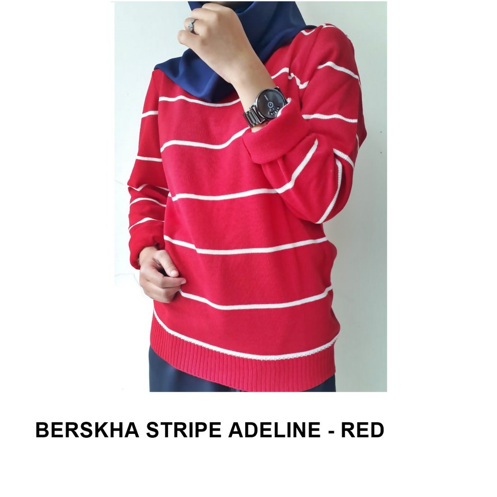 Balegrosir Atasan Rajut  - Adeline Stripe Baju Rajut Wanita