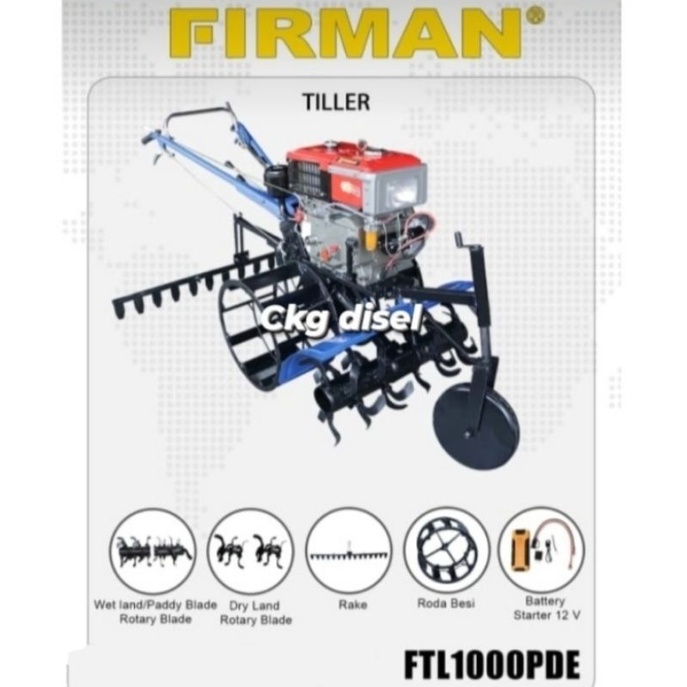 Traktor Bajak Sawah Firman FTL1000PDE Siap Digunakan FTL 1000 PDE