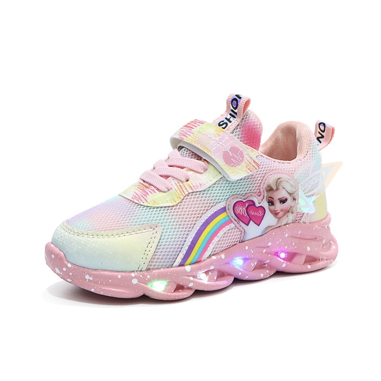 babyfit sepatu lampu LED anak perempuan RAINBOW ELLSA sneakers gs-0515r