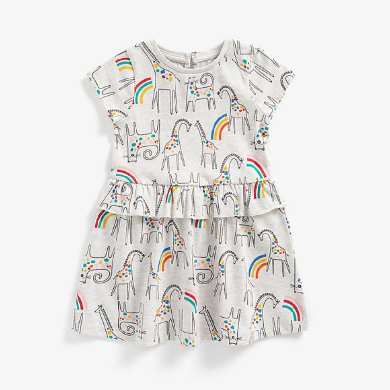 MOTHERCARE 2 pack pink spot and grey unicorn jersey dress babygirl, daster kaos anak bayi 2th-3