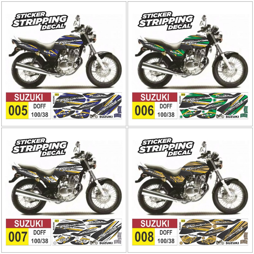 Sticker Decal Striping Suzuki Thunder 250 GSX Tahun 2000 Variasi AR01 DOFF Semua Ready COD