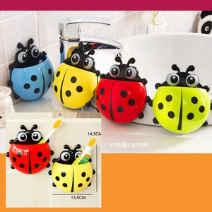 Holder Kumbang / Lady Bug Tempat Odol Sikat Gigi Organizer Tooth Brush