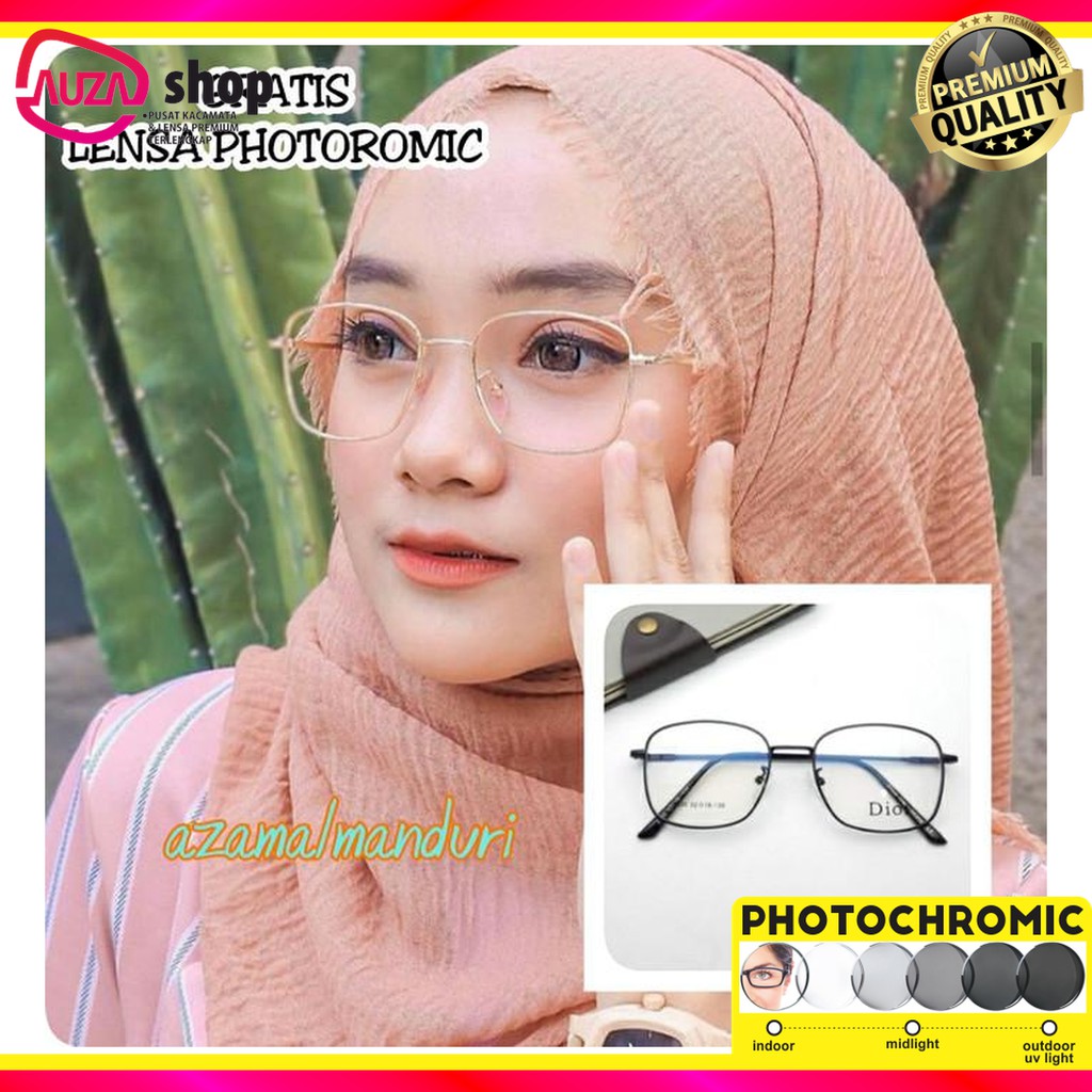 kacamata photocromic kotak 6639 cowok dan cewek - gold, All Size - BISA COD