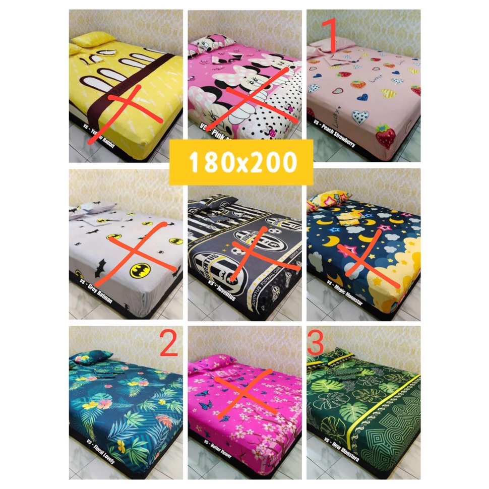 Jual Seprei Sprei Sarung Kasur Perlengkapan Kamar Tidur Dewasa Homemade Besar 180 X 200cm Murah di Makassar