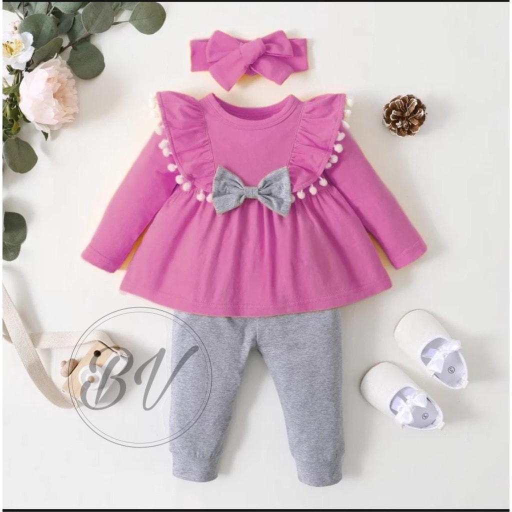 Setelan baju anak perempuan SET KID BRENDA SETELAN ANAK CEWE BABYTERRY BAJU ANAK PEREMPUAN usia 3-5tahun BV