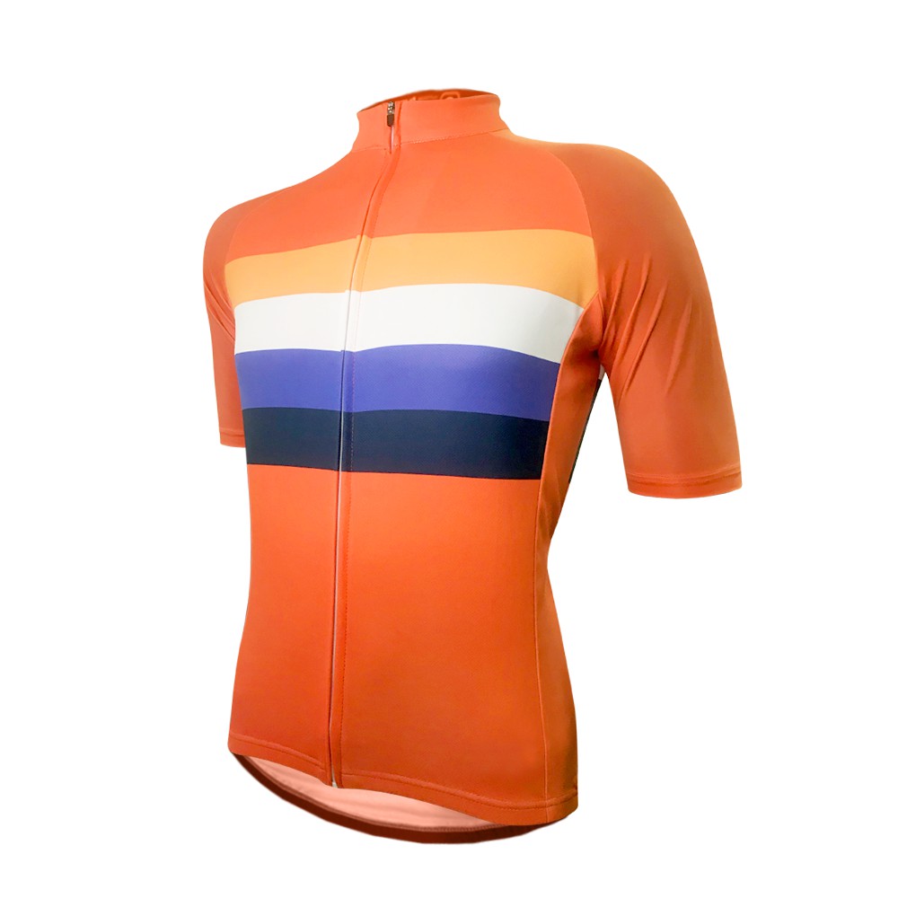 MV2 Cycling Jersey - Orange Retro Stripes