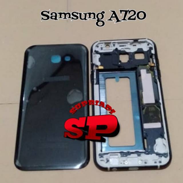 FRAME LCD TULANG TENGAH BEZEL PLUS BACKDOOR  HOUSING SAMSUNG A720 A7 2017
