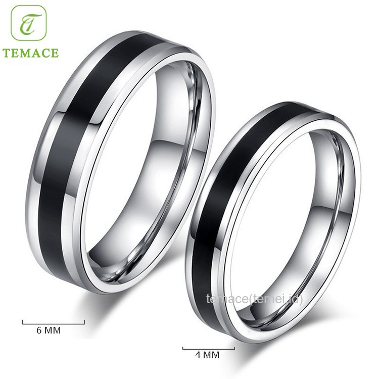 Dijamin Murah ₳ Cincin Couple Titanium Anti Karat Selamanya CT59 ☉