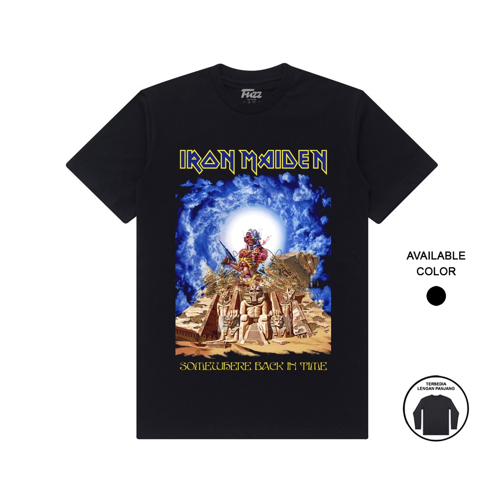 BAJU KAOS BAND METAL IRON MAIDEN SOMEWHERE BACK IN TIME PREMIUM T SHIRT PRIA WANITA