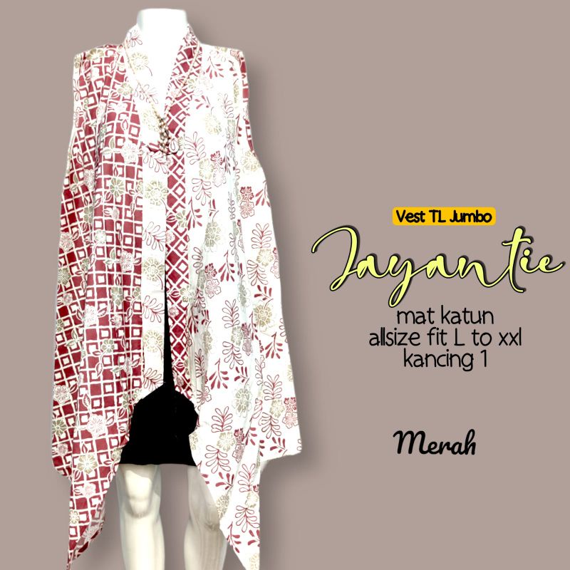 Vest TL Jayantie New Soft motif Kembang Kekinian Batik Murah Santai Jumbo Premium