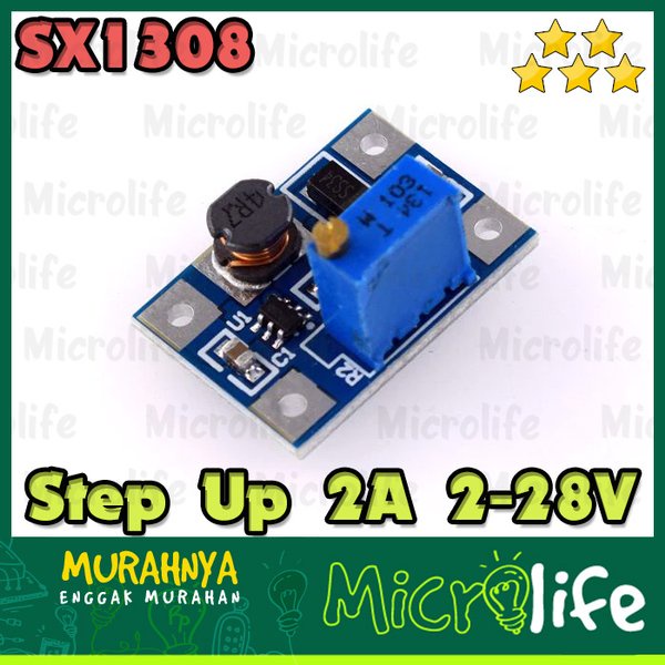 SX1308 2A Step Up Module Boost Converter 2-28V DC Adjustable