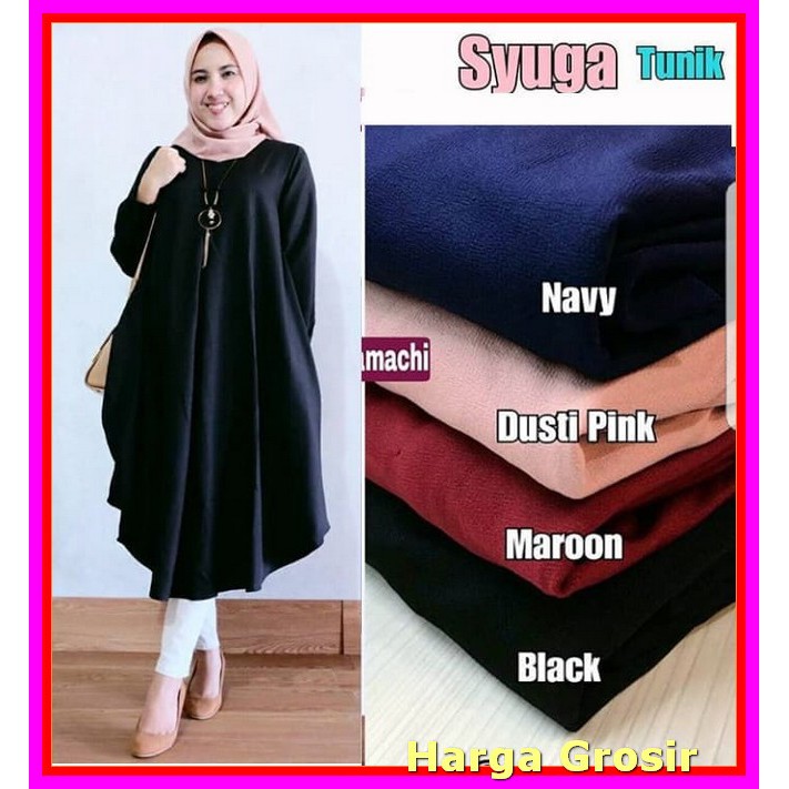  Atasan  Blouse Muslim Wanita  Amor Bahan  Wolfis  All Size Fit 