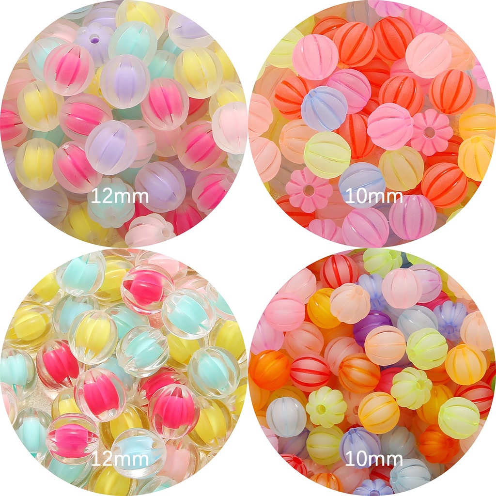 10 12mm Pumpkin beads Acrylic spacer Loose beads DIY beaded Door curtain Braided Decorations craft Jewelry Making Kid's Toys