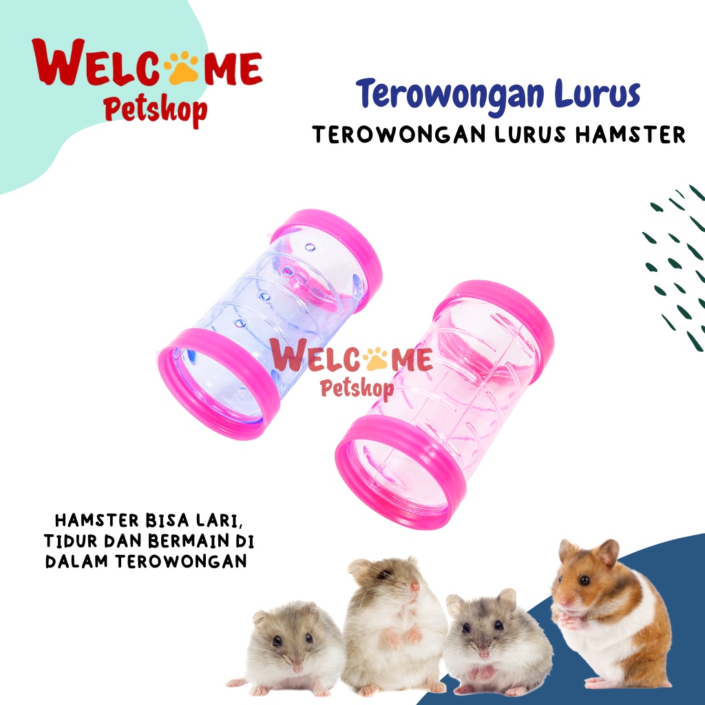 Terowongan Lurus Hamster Tunnel Lorong Mainan Hamster Aksesoris