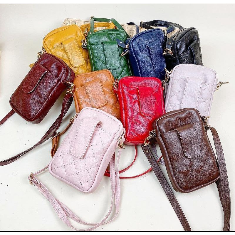 tas hp wanita kulit sapi ori garut sukaregang