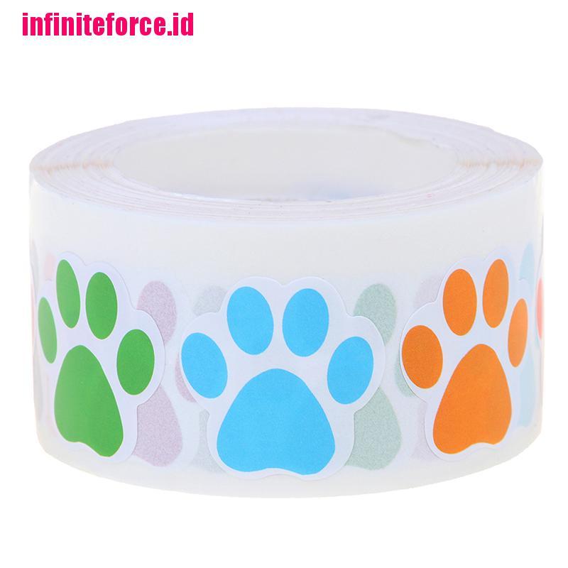 500pcs Colorful Paw Print Stickers Dog cat Paw Labels Stickers reward sticker